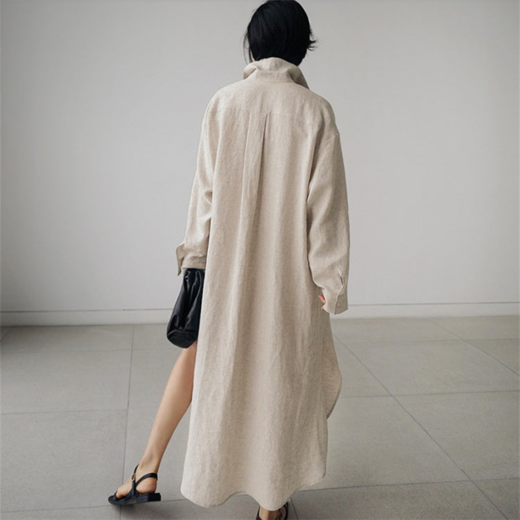 Robe chemise oversize, fendue longue, au-dessus du genou