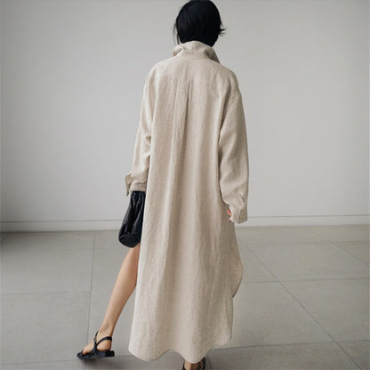 Robe chemise oversize, fendue longue, au-dessus du genou