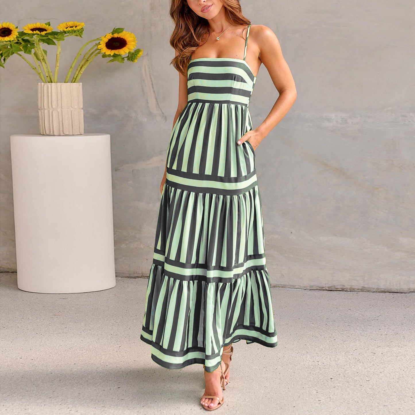 Robe Bretelles Rayée