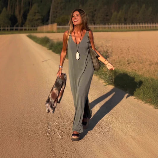 Robe tendance V-neck bretelles