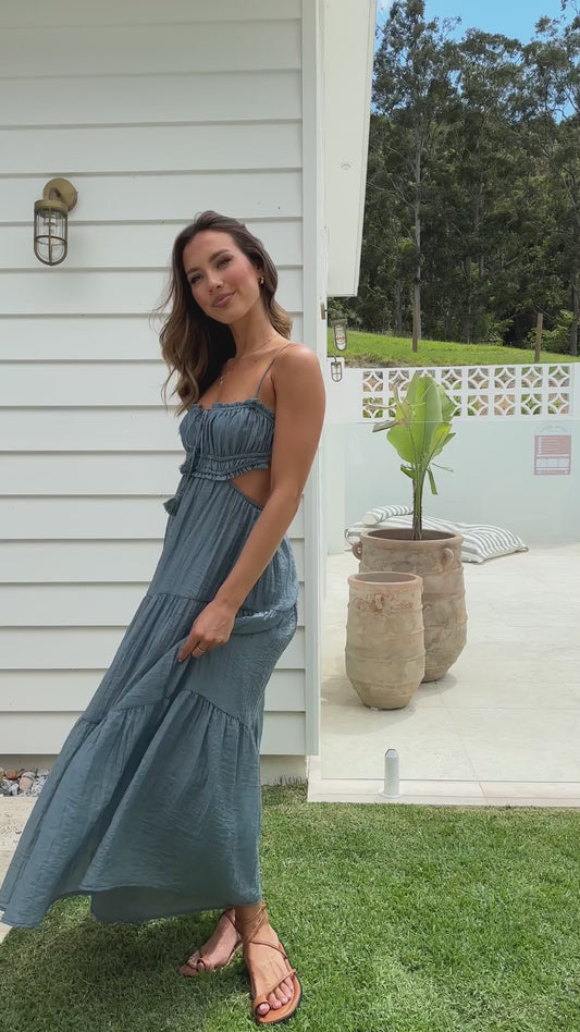 Robe longue femme évasée sans manches